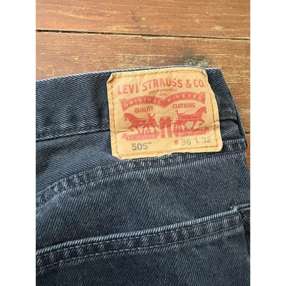 Levi's 505 Jeans Men's 36x32 Straight Black Denim